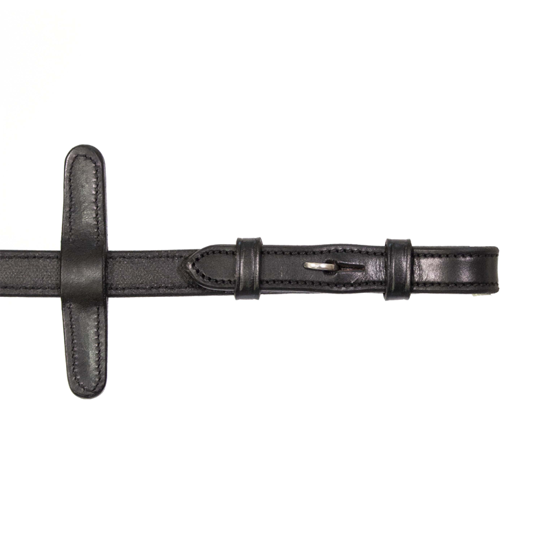 Henry James BioThane Bio Grip Hybrid Rubber Reins with Leather Stoppers - Black-1